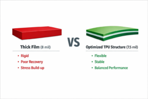 PPF thickness vs material structure comparison showing why thicker film is not always better