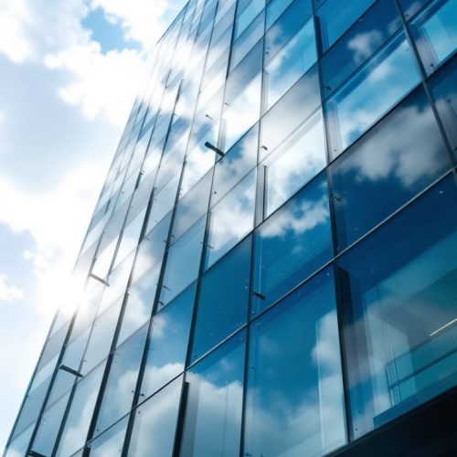 Architectural Window Film Installation on Commercial Building for Solar Control